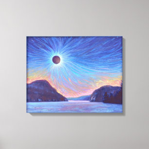 Lienzo Eclipse Solar Total Lago Willoughby Vermont Canvas