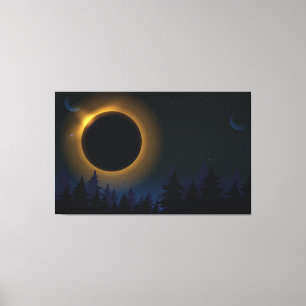 Lienzo Eclipse solar y lunar