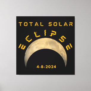 LIENZO ECLIPSE TOTAL DE SOL LUNA SOL TIERRA