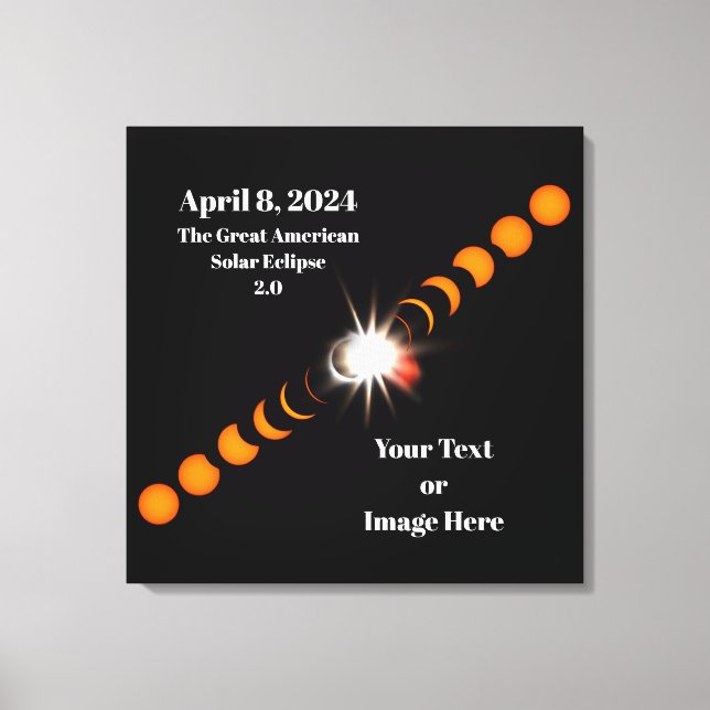 Lienzo Eclipse Total Solar 2024 (Anverso)