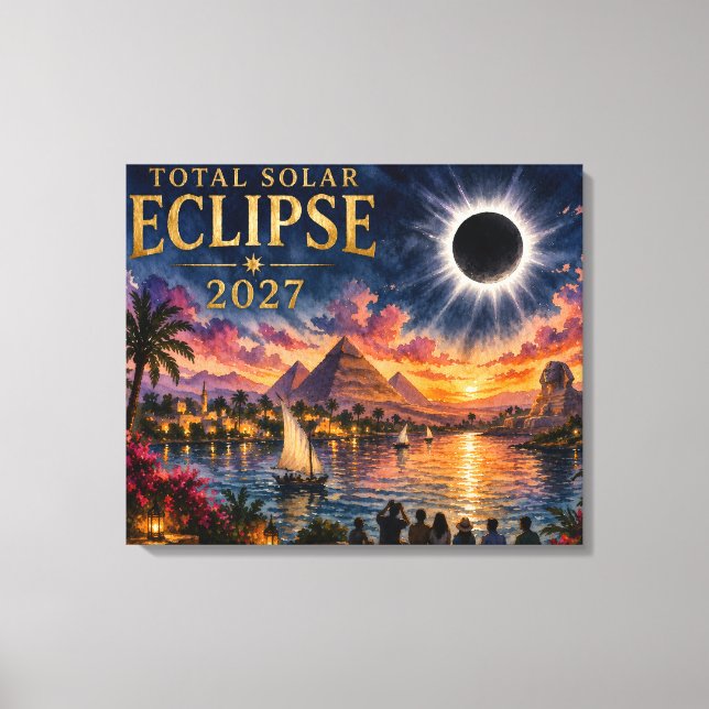 Lienzo Eclipse Total Solar Egipto 2027 (Anverso)