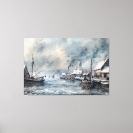 Lienzo Ecos del pasado: La vida pesquera en Victoria