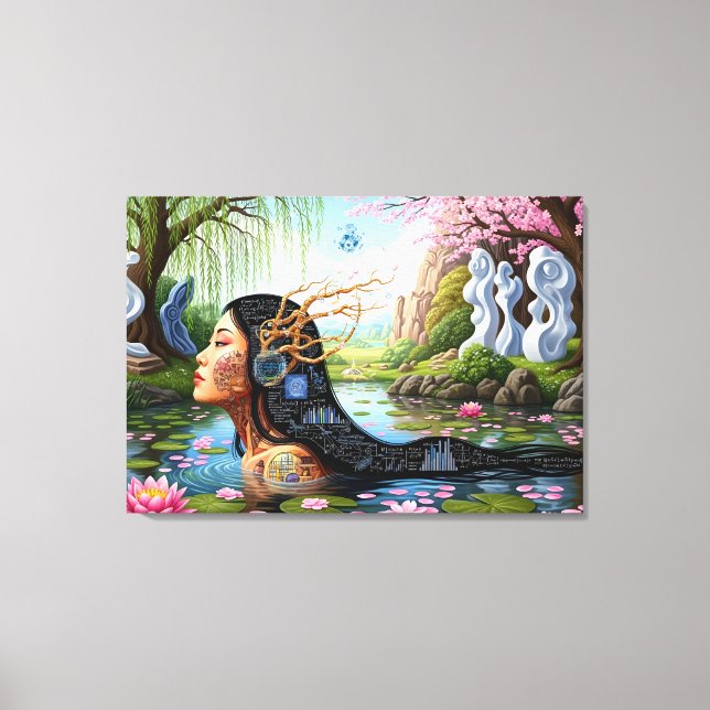 Lienzo "Ecuaciones en flor" - Un retrato digital (Anverso)