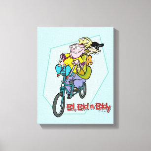 Lienzo Ed, Edd, y Eddy en una bicicleta