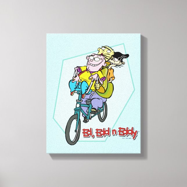 Lienzo Ed, Edd, y Eddy en una bicicleta (Anverso)