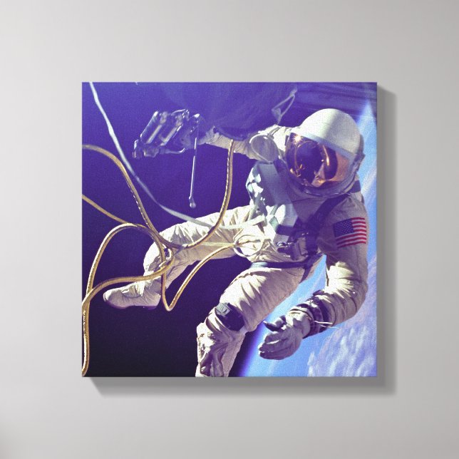 Lienzo Ed White First American Spacewalker Photograph (Anverso)