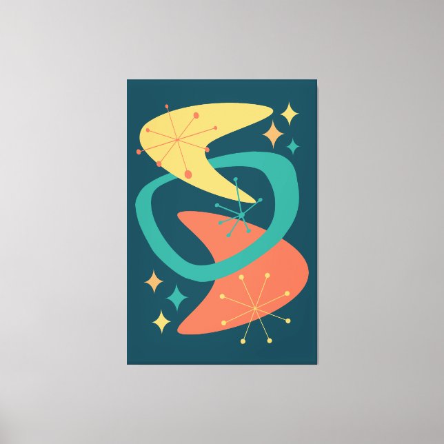 Lienzo Edad Atómica de Mediados de Siglo 7 Carbón (Anverso)