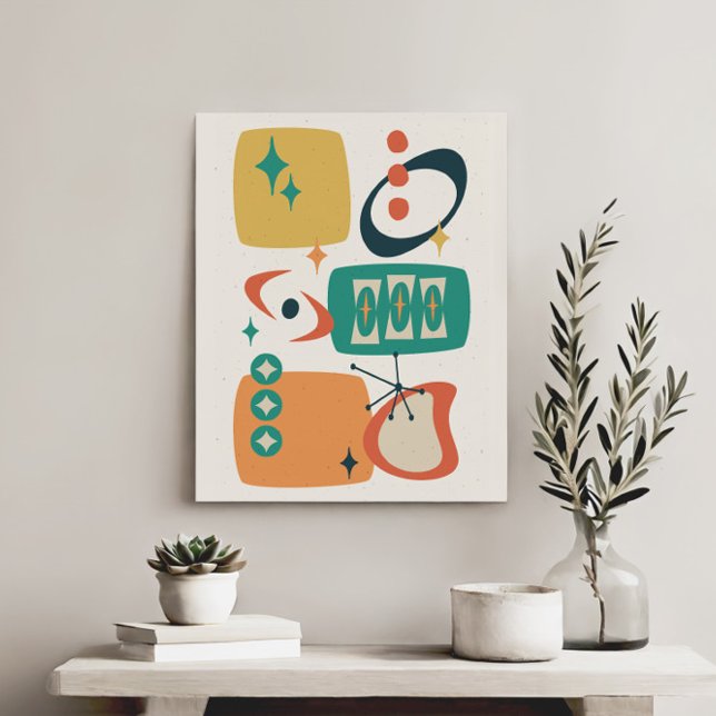 Lienzo Edad Atómica Mid Siglo Resumen Naranja Verde azula (Subido por el creador)
