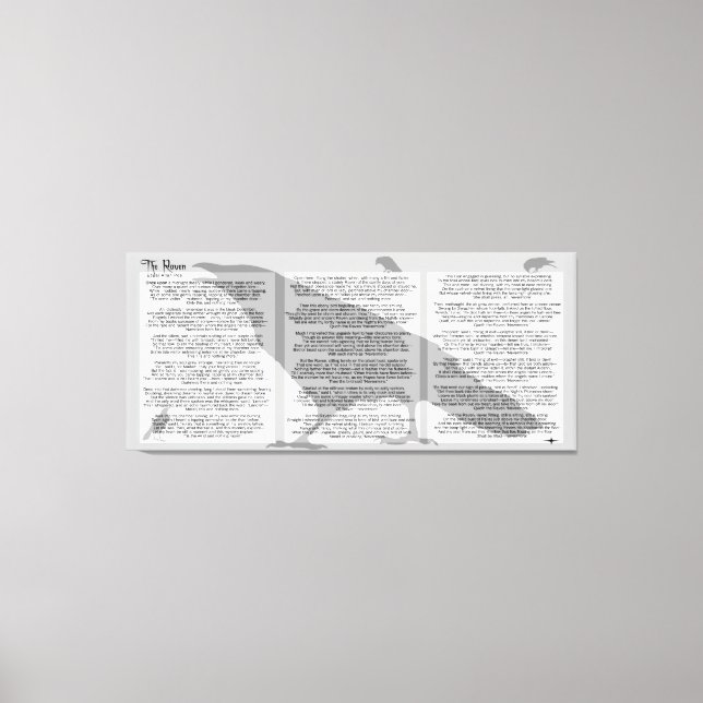 Lienzo Edgar Allan Poe El Poema Entero Del Raven (Anverso)