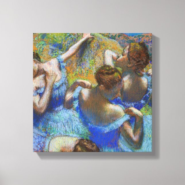 Lienzo Edgar Degas - Bailarinas azules (Anverso)