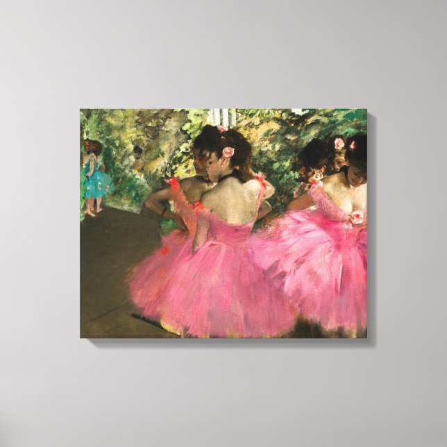 Lienzo Edgar Degas - Bailarinas de rosa (Anverso)