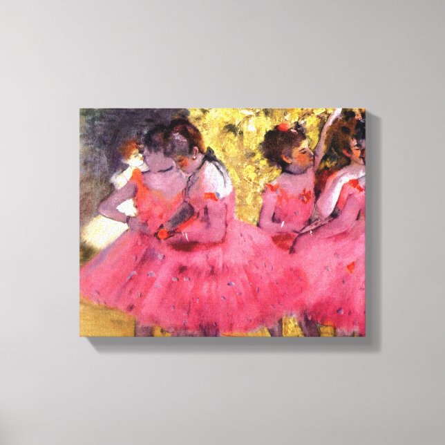 Lienzo Edgar Degas - Bailarinas de rosa - Amante del bail (Anverso)