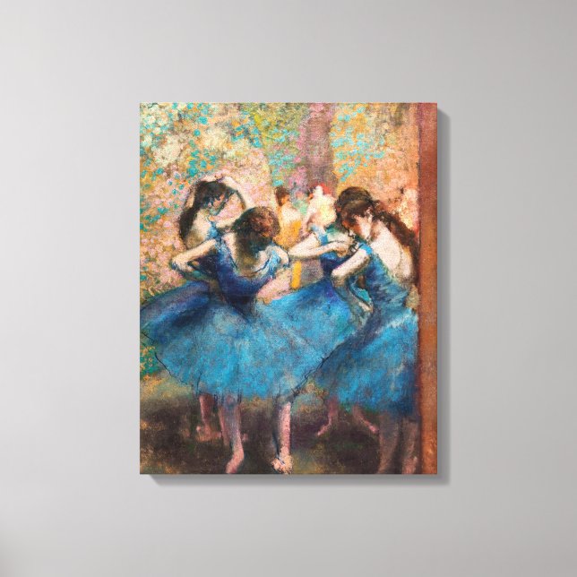 Lienzo Edgar Degas - Bailarinas en azul (Anverso)