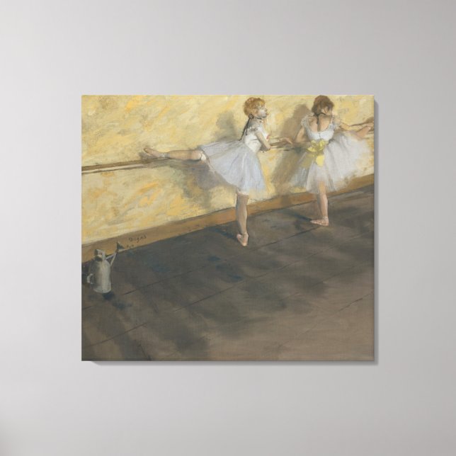 Lienzo Edgar Degas | Bailarinas practicando en el Barre (Anverso)