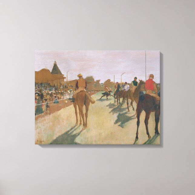 Lienzo Edgar Degas | Caballos de carreras delante de los  (Anverso)
