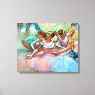 Lienzo Edgar Degas - Cuatro Ballerinas en escena