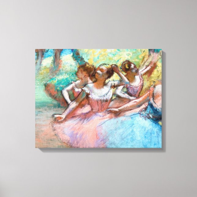Lienzo Edgar Degas - Cuatro Ballerinas en escena (Anverso)