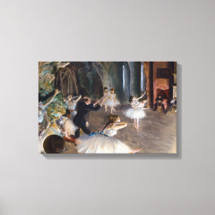 Lienzo Edgar Degas - El ensayo del ballet en el escenario