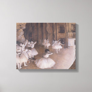 Lienzo Edgar Degas  Ensayo de ballet sobre el escenario, 
