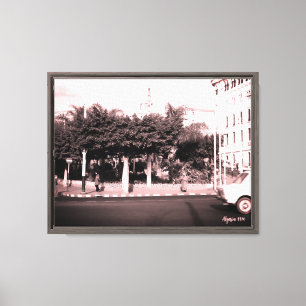 Lienzo Edificio de coches vintage Argel Argelia