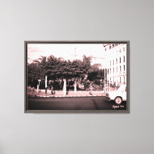 Lienzo Edificio de coches vintage Argel Argelia