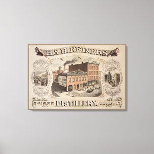Lienzo Edificio de la destilería H&H Reiners en Brooklyn,