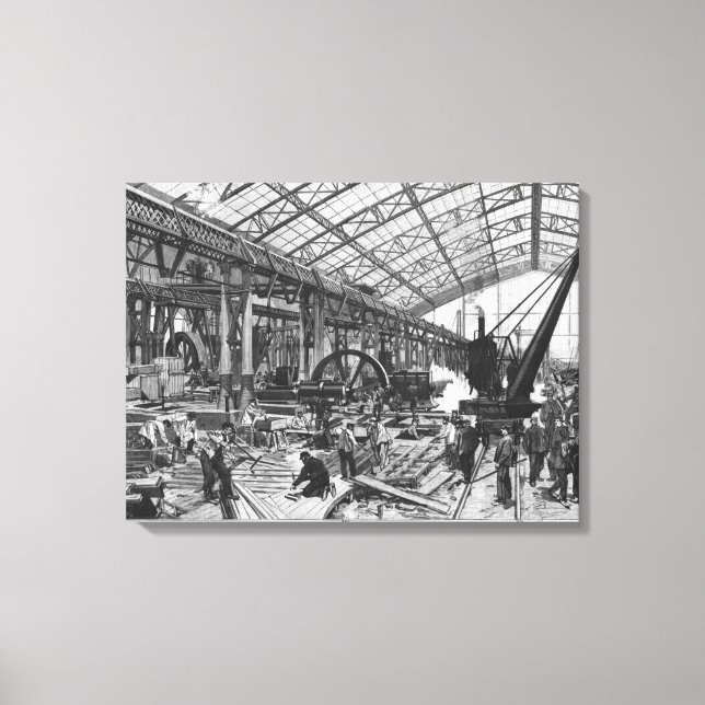 Lienzo Edificio de la Galerie des Machines (Anverso)