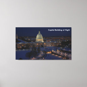 Lienzo Edificio del Capitolio de Estados Unidos de noche