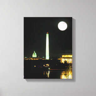 Lienzo Edificio del capitolio, el Lincoln memorial,