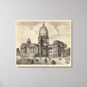 Lienzo Edificio del Capitolio Estatal, Springfield, Ill