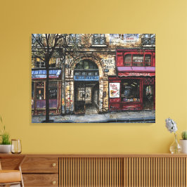 Lienzo Edificio en París acuarela única