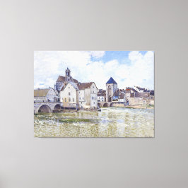 Lienzo Edificios de Alfred Sisley y puentes con agua