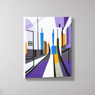Lienzo Edificios de la calle geométrica moderna