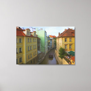Lienzo Edificios históricos con canal, Praga, República