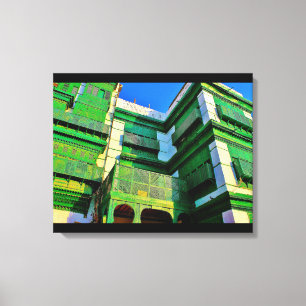 Lienzo Edificios verdes de Al Balad