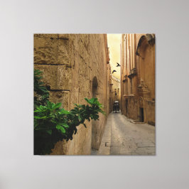 Lienzo Edificios Y Entrenadores Medievales De La Calle Ce