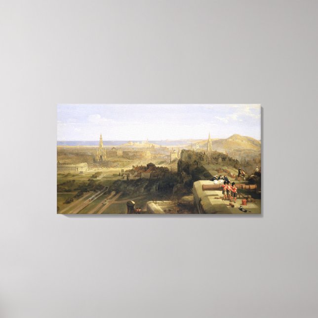 Lienzo Edimburgo desde el Castillo, 1847 (aceite sobre li (Anverso)