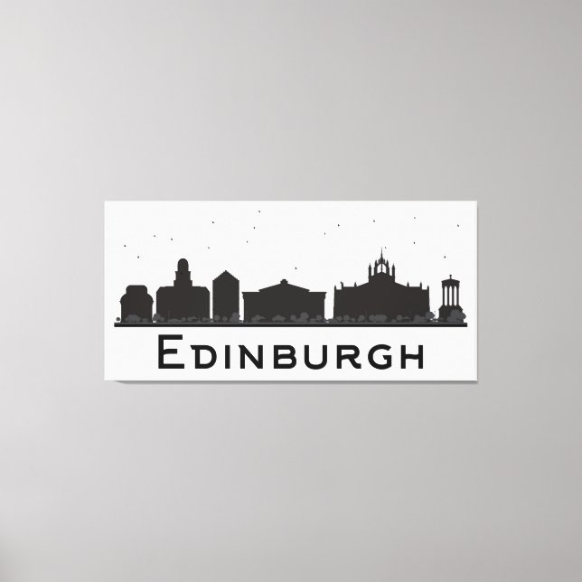 Lienzo Edimburgo Escocia | Esquina negra y blanca (Anverso)