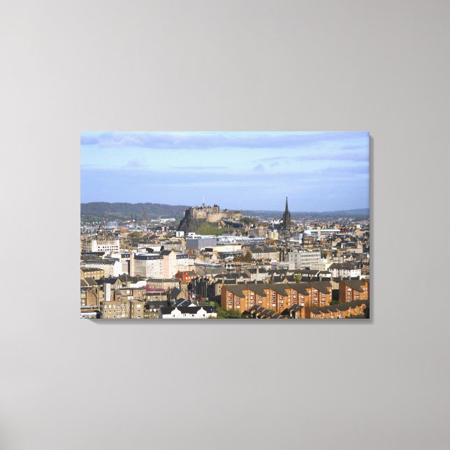Lienzo Edimburgo, Escocia. Vistas al centro (Anverso)