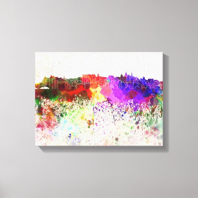 Lienzo Edinburgh skyline in watercolor background (Anverso)