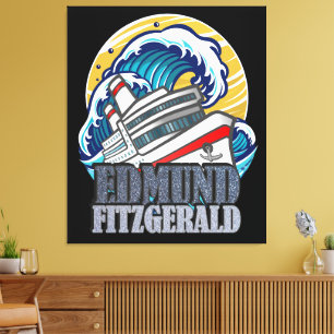 Lienzo Edmund Fitzgerald   Tributo al Barco Legendario