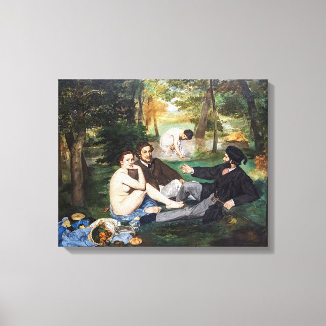 Lienzo Edouard Manet - Almuerzo en el césped (Anverso)