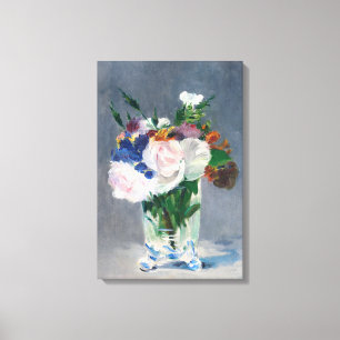 Lienzo Edouard Manet - Flores en un jarrón de cristal