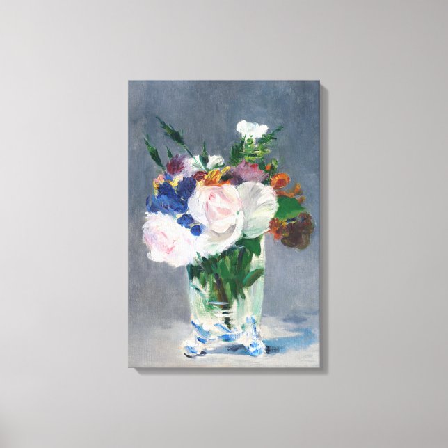 Lienzo Edouard Manet - Flores en un jarrón de cristal (Anverso)