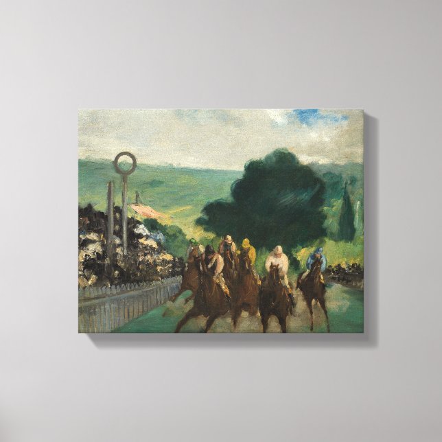 Lienzo Edouard Manet - Las carreras en Longchamp (Anverso)