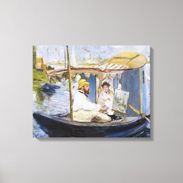 Lienzo Edouard Manet - Monet en su Studio Boat (Anverso)