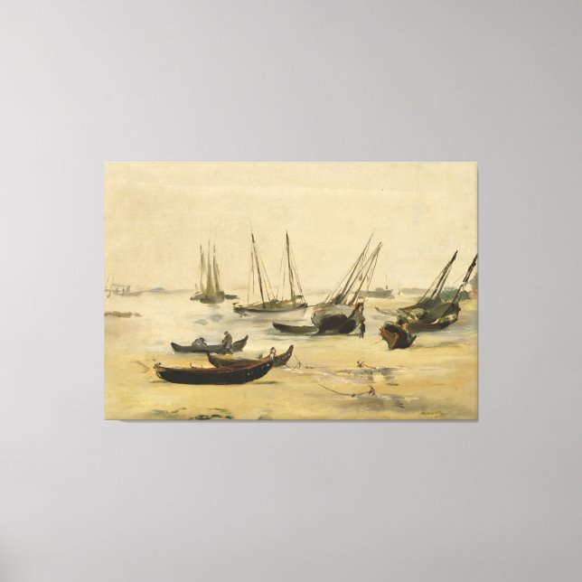 Lienzo Edouard Manet | Playa, marea baja (Anverso)