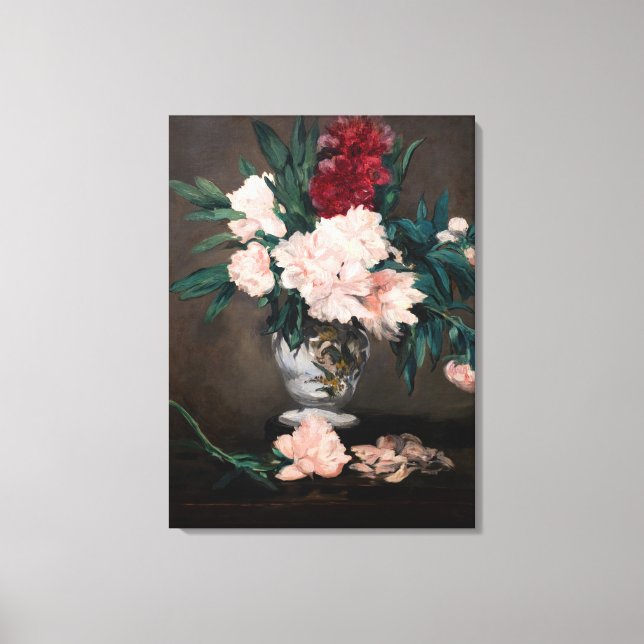 Lienzo Edouard Manet - Vase de Peonies en Pedestal pequeñ (Anverso)