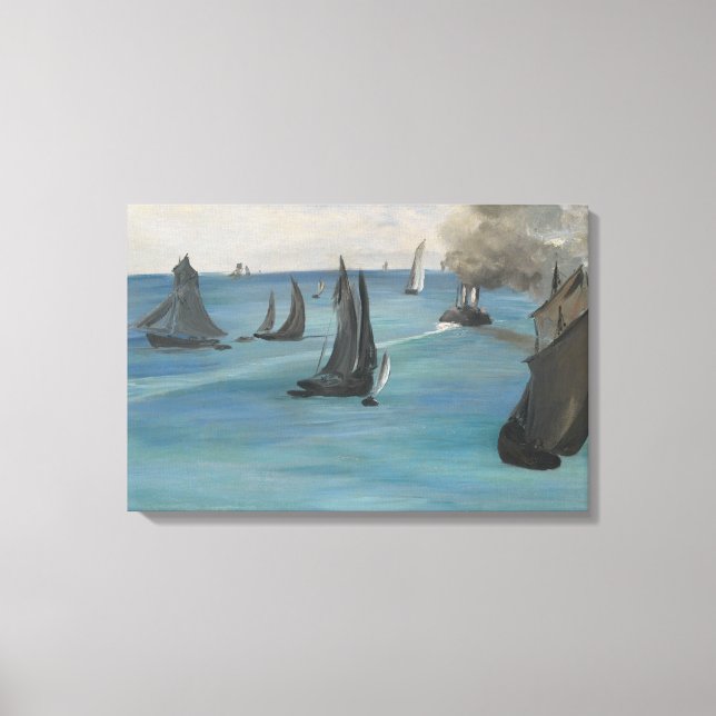 Lienzo Edouard Manet - Vistas al mar, clima tranquilo (Anverso)