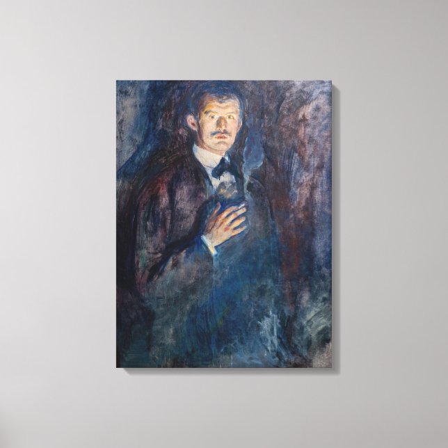 Lienzo Edvard Munch - Autorretrato con cigarrillo (Anverso)